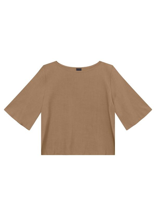 Blusa Box em Viscose Taupe