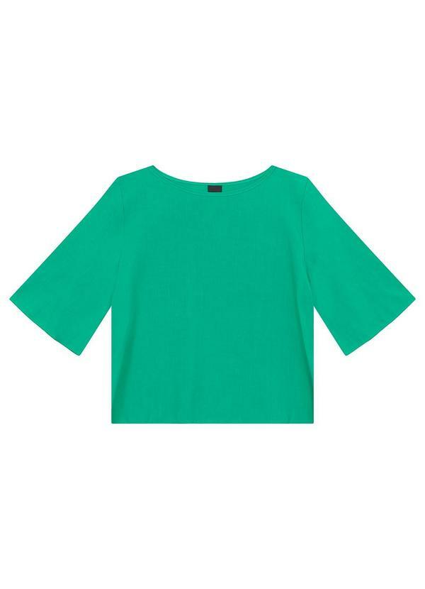 Blusa Box em Viscose Verde Turquesa