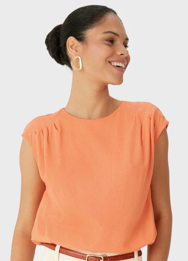 Blusa Box Franzida Laranja