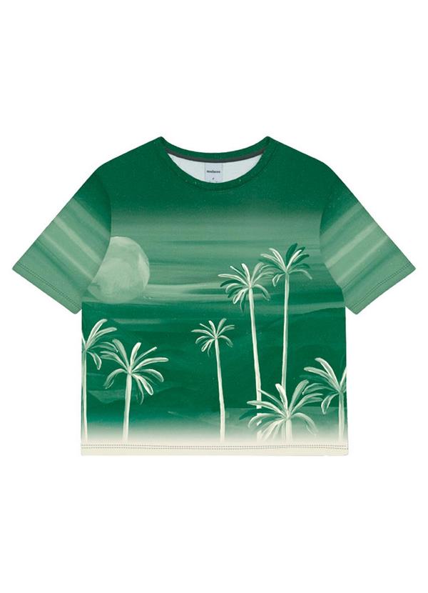 Blusa Boxy Tropical em Malha Verde