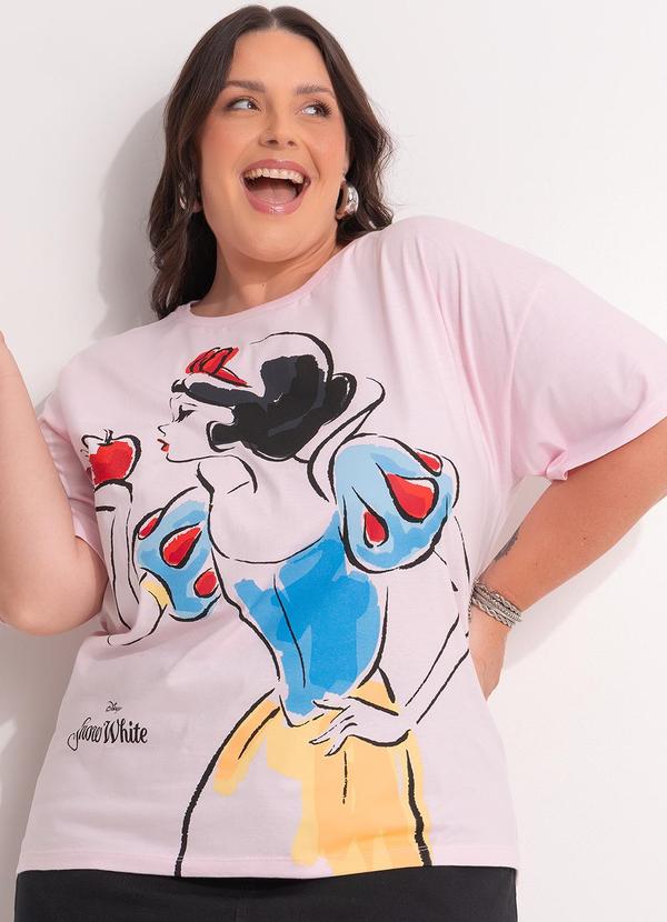 Vista 2 Blusa Branca de Neve Rosa