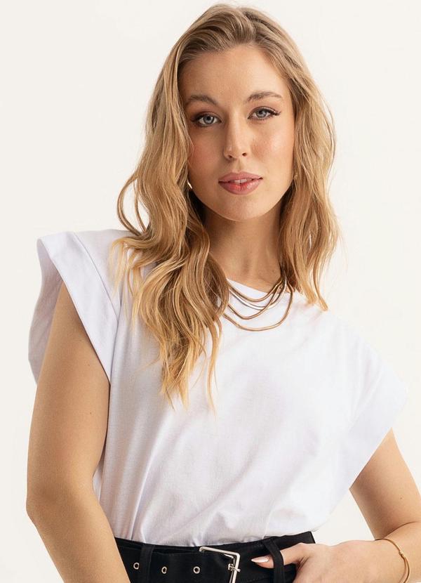 Blusa Branca em Malha de Algodão