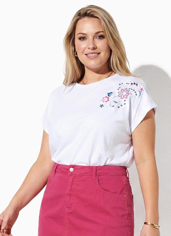 Blusa Branca em Malha de Algodão