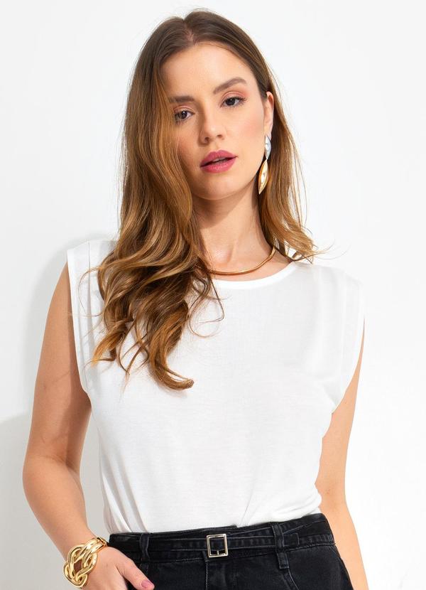Blusa Branca em Malha de Viscose