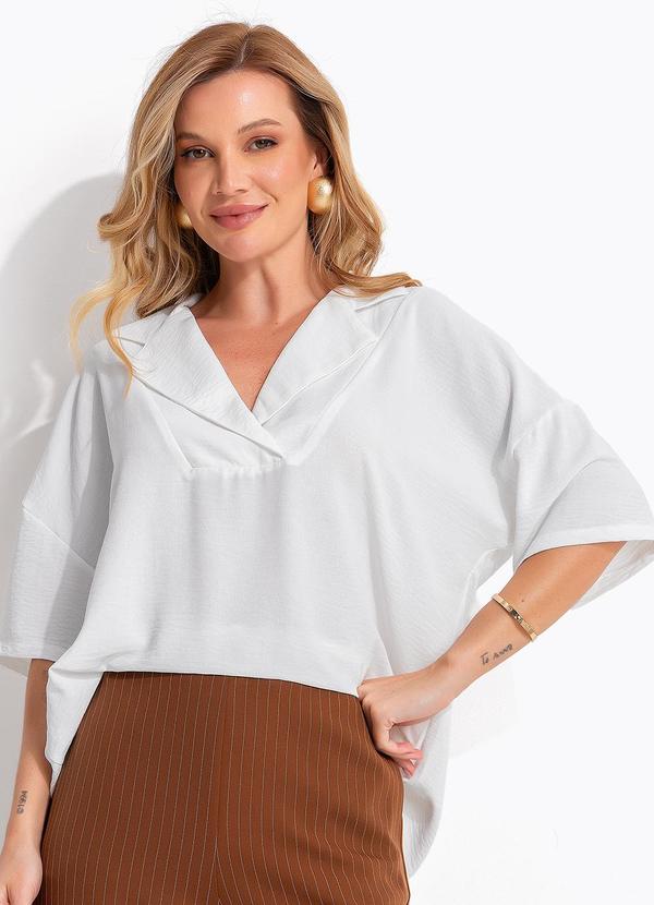 Blusa Branca em Tecido de Linho