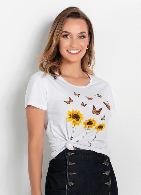 Blusa Branca Estampada