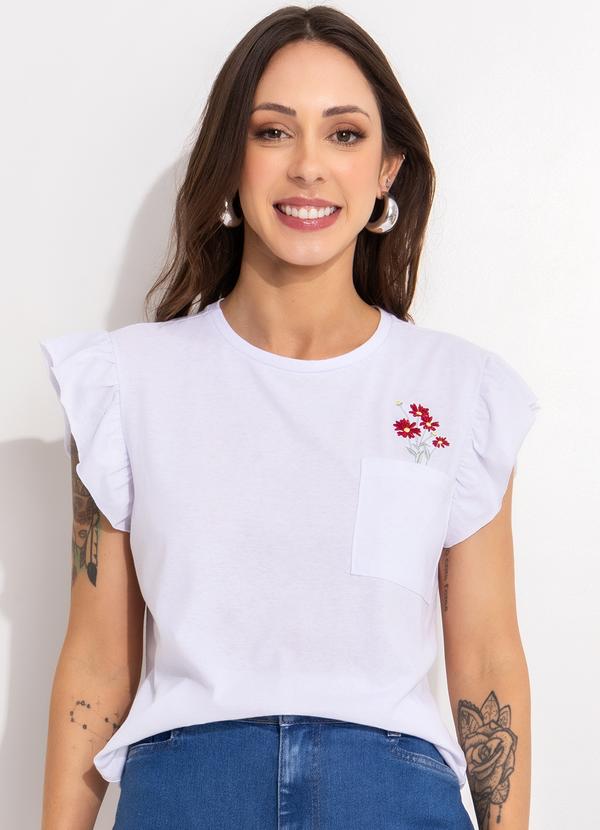 Blusa Branco em Malha de Algodão