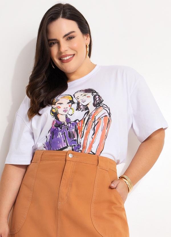 Blusa Branco em Malha de Algodão