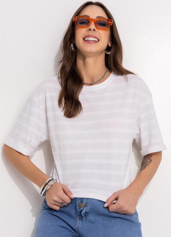 Blusa Branco em Malha Texturizada