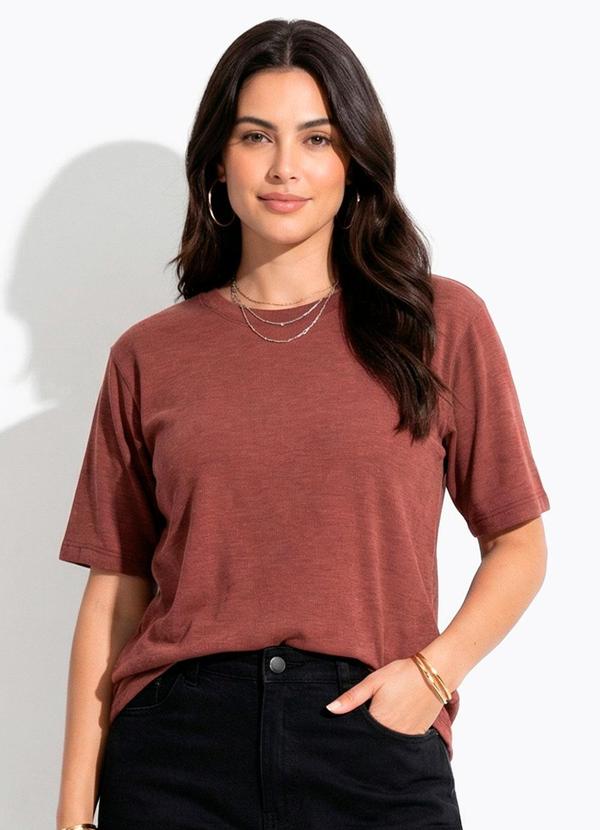 Blusa Burgundy em Malha Canelada