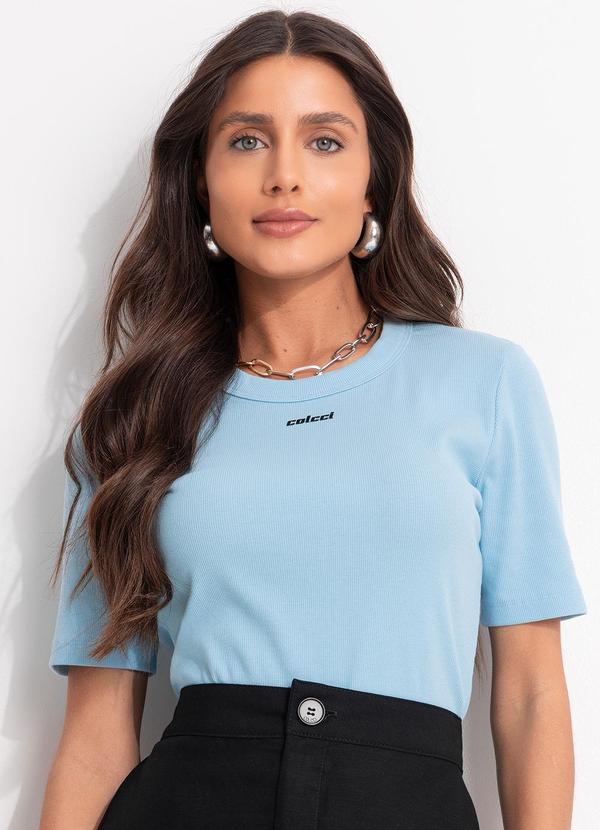 Vista 2 Blusa Canelada Azul Colcci Colcci