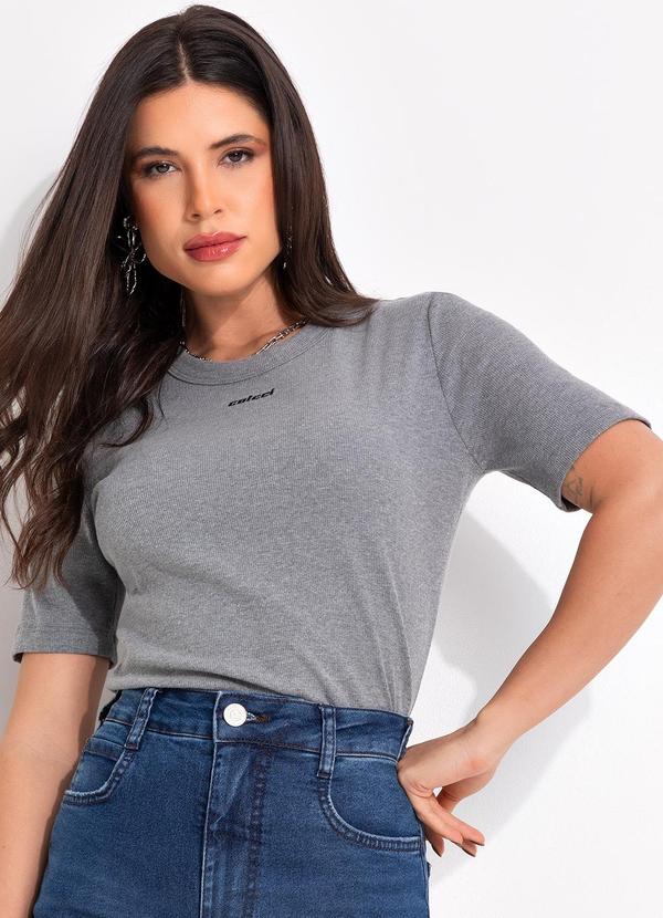 Blusa Canelada Cinza