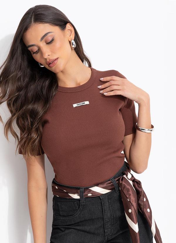 Blusa Canelada Cj Marrom