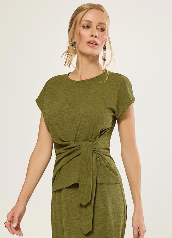 Blusa com Amarracao Lateral Verde Cacto