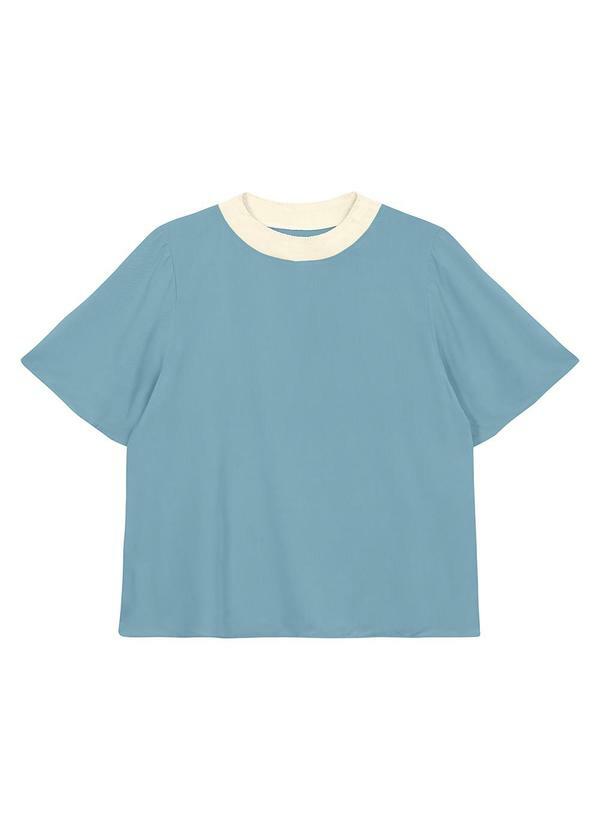 Blusa Comfort em Viscose Azul