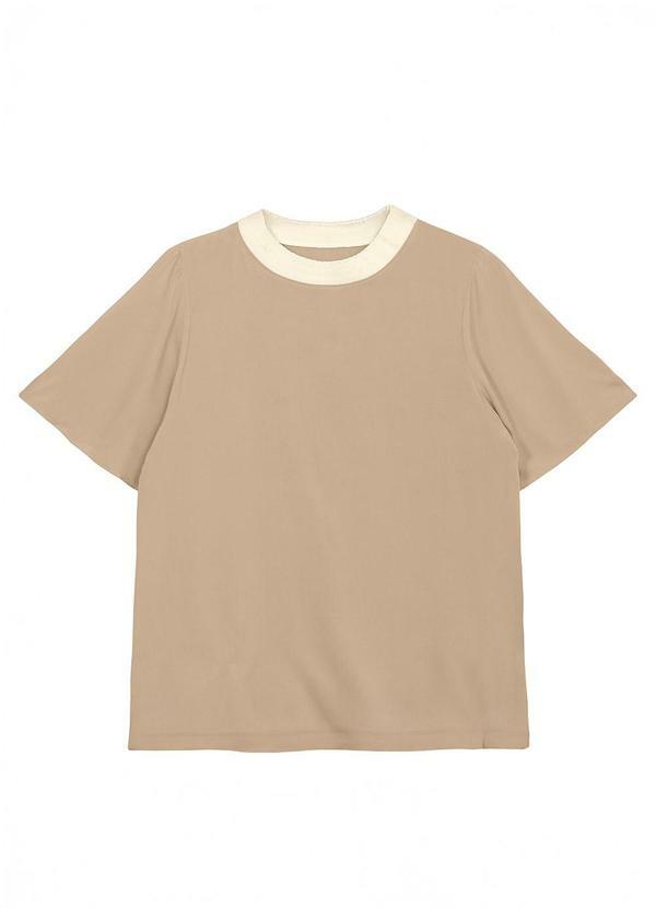 Blusa Comfort em Viscose Bege