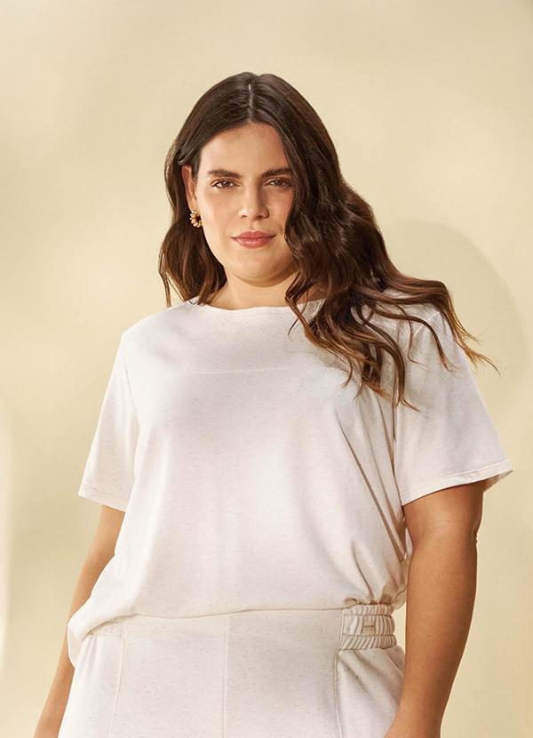 Blusa Comfy Feminina Malha Linho Bege