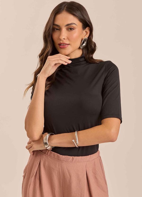 Blusa Cozy Whinter em Malha Preto