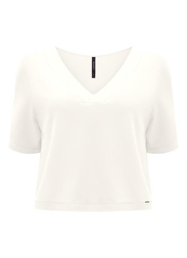 Blusa Cropped com Decote em V Branco