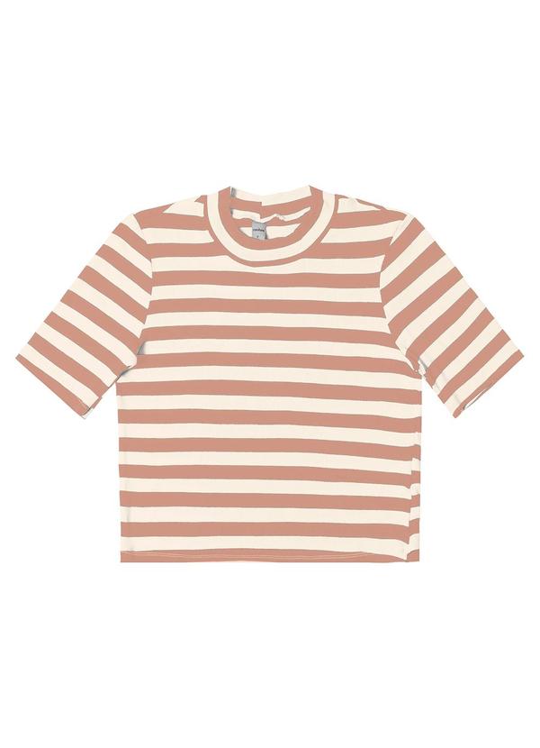 Vista 2 Blusa Cropped em Ribana de Viscose Marrom Rovitex Rovitex