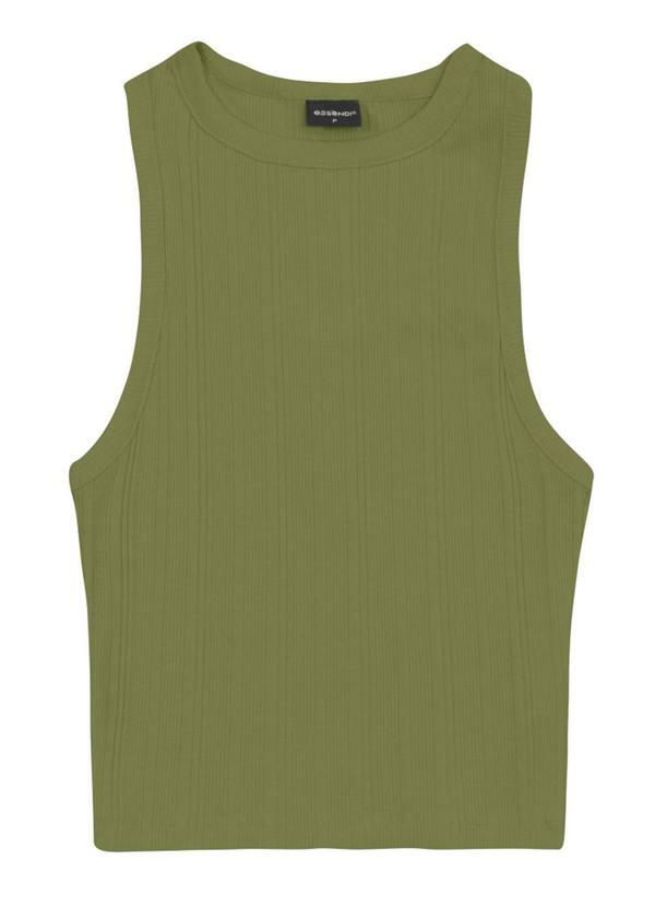 Blusa Cropped Feminina em Ribana Verde