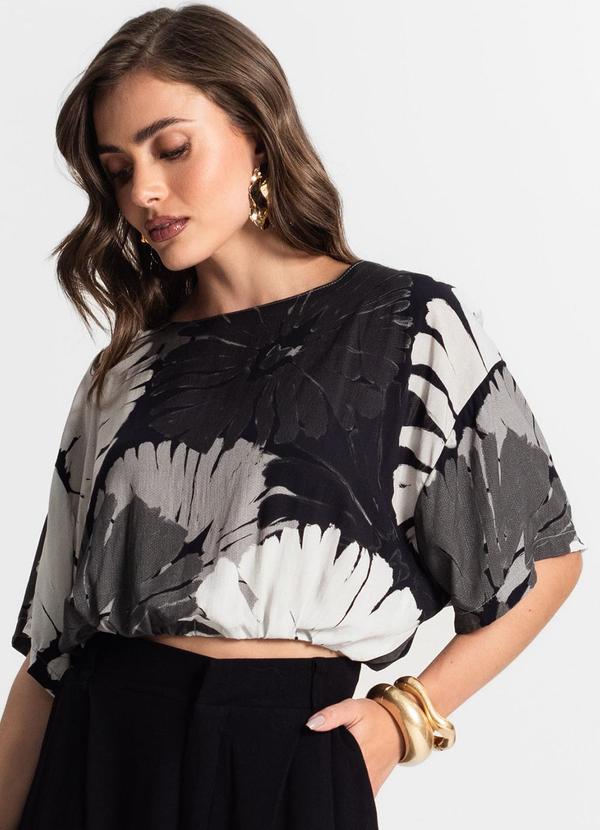 Blusa Cropped Feminina Cinza