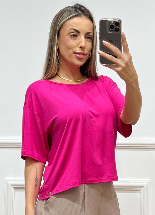 Blusa Cropped Oversized Rosa