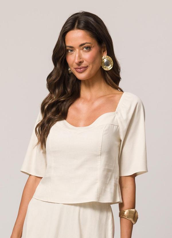 Blusa de Manga Curta Branco