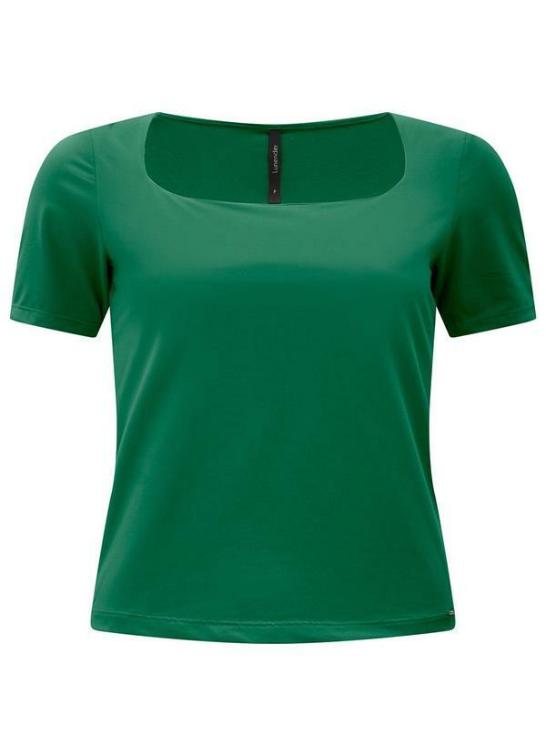 Vista 2 Blusa de Mangas Curtas com Decote Quadrado Verde Lunender Lunender