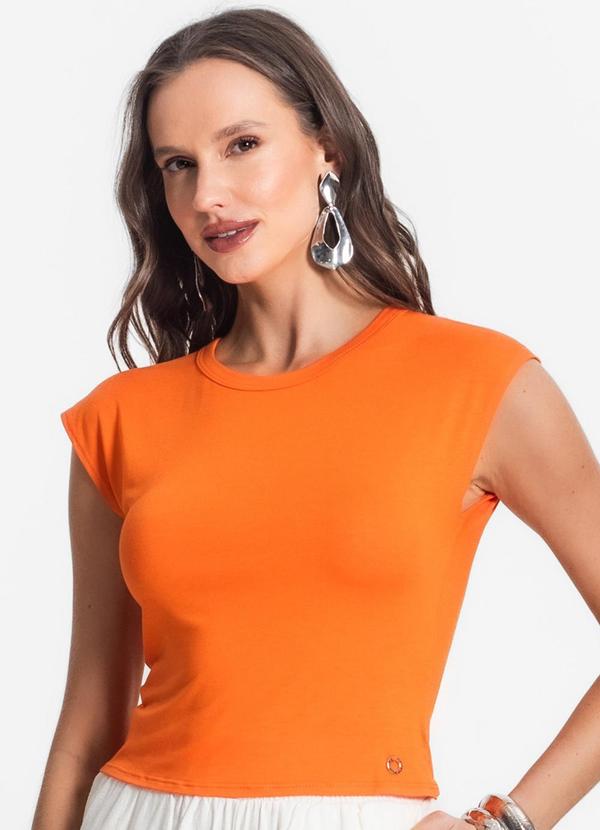 Vista 2 Blusa de Viscotorcion Feminina Laranja Endless Endless