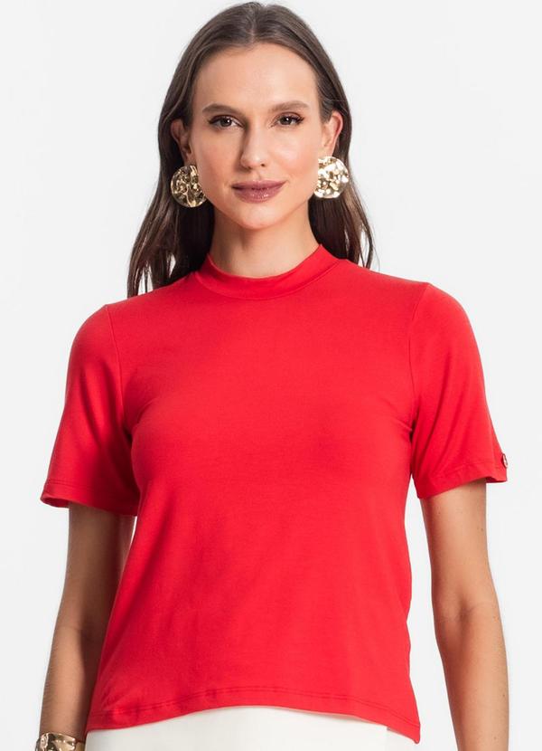 Blusa de Viscotorcion Feminina Vermelho
