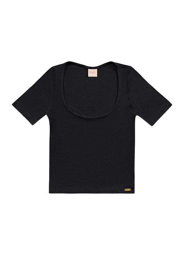 Blusa Decote Quadrado Basic Preto