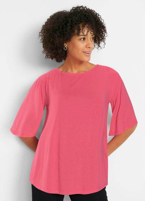 Vista 2 Blusa Decote Redondo Pink bonprix bonprix