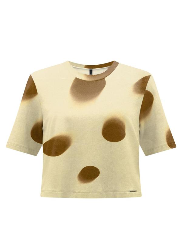 Blusa Destampada em Malha Amarelo