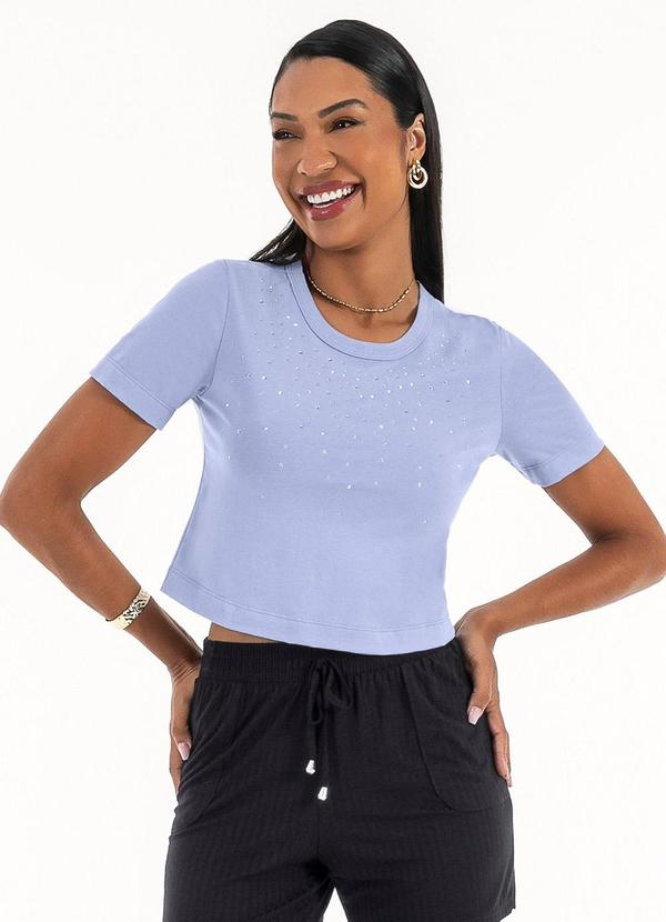 Vista 2 Blusa em Algodão Azul Claro Habana Habana