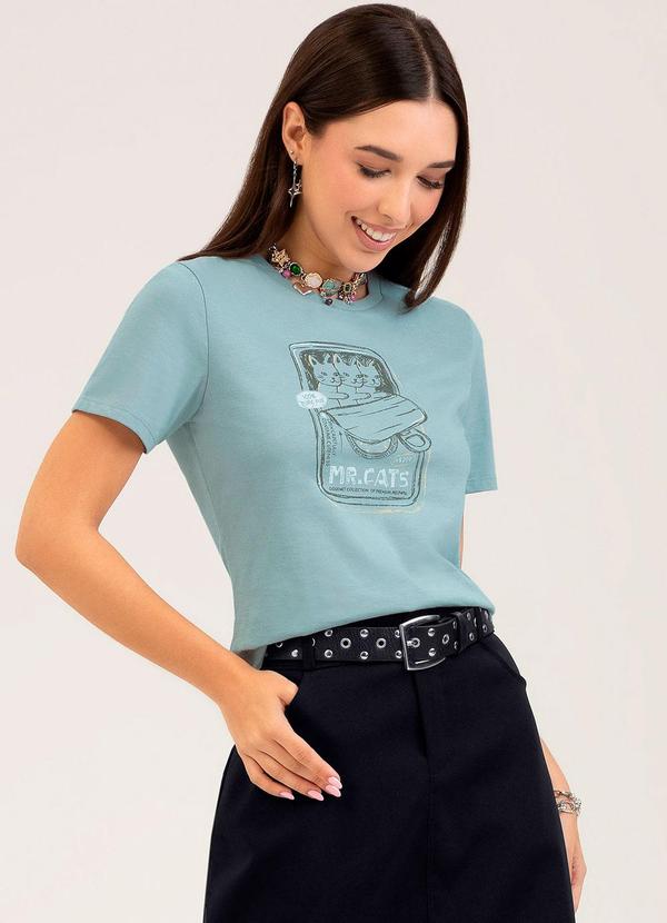 Blusa em Algodão Azul Claro