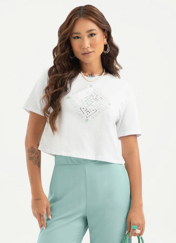 Vista 2 Blusa em Algodão Branco Cativa Cativa