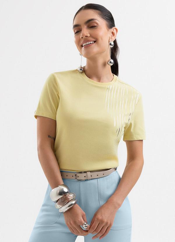 Blusa em Algodão com Foil Amarelo