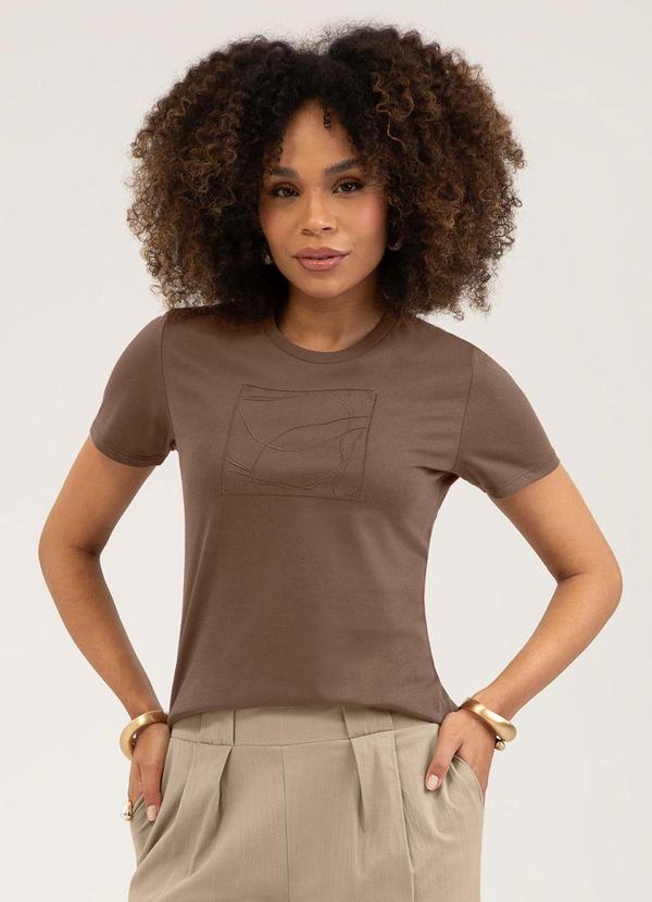 Blusa em Algodão Marrom Escuro