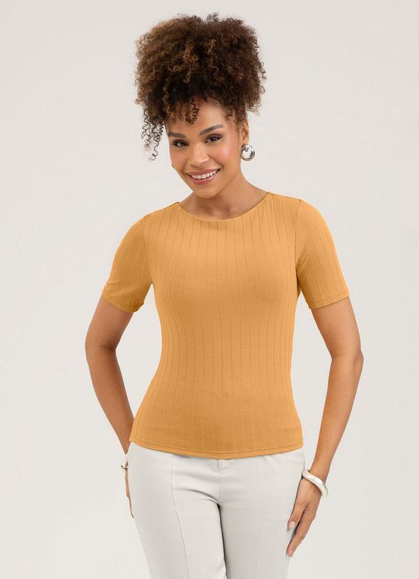 Blusa em Canelado Amarelo Médio