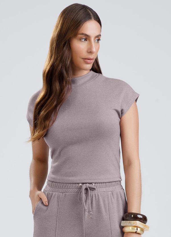 Blusa em Canelado Aveludado Lilás