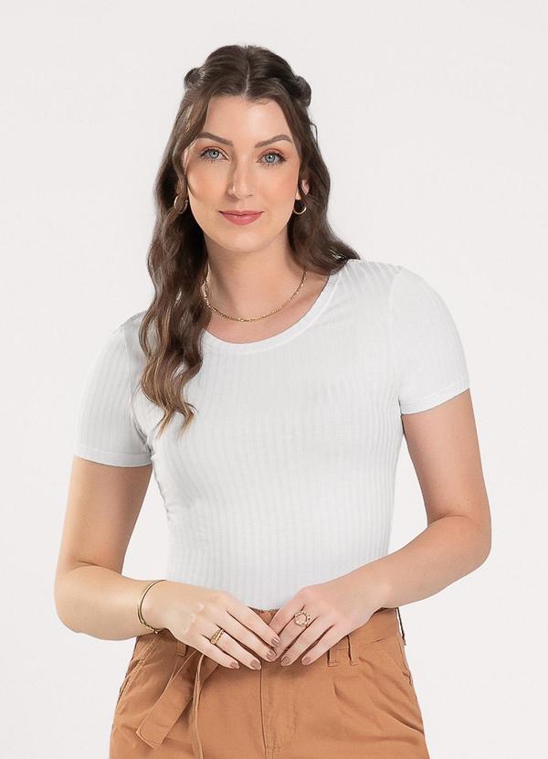 Vista 2 Blusa em Canelado Branco Cativa Cativa