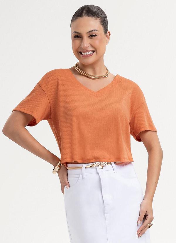 Blusa em Canelado Laranja