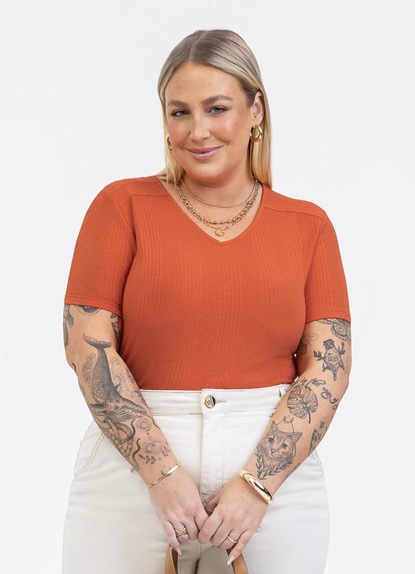 Blusa em Canelado Laranja