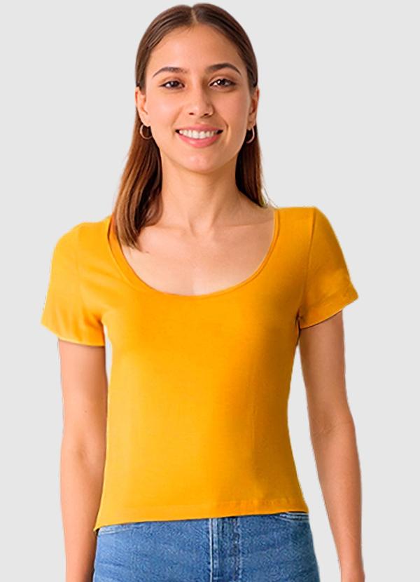 Vista 2 Blusa em Cotton Light Amarelo Malwee Malwee