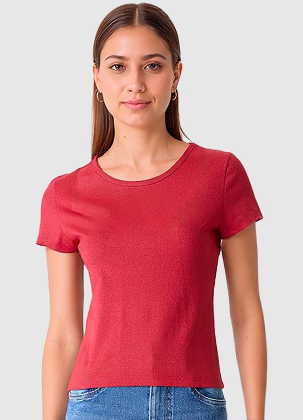 Vista 2 Blusa em Cotton Light Vermelho Escuro Malwee Malwee