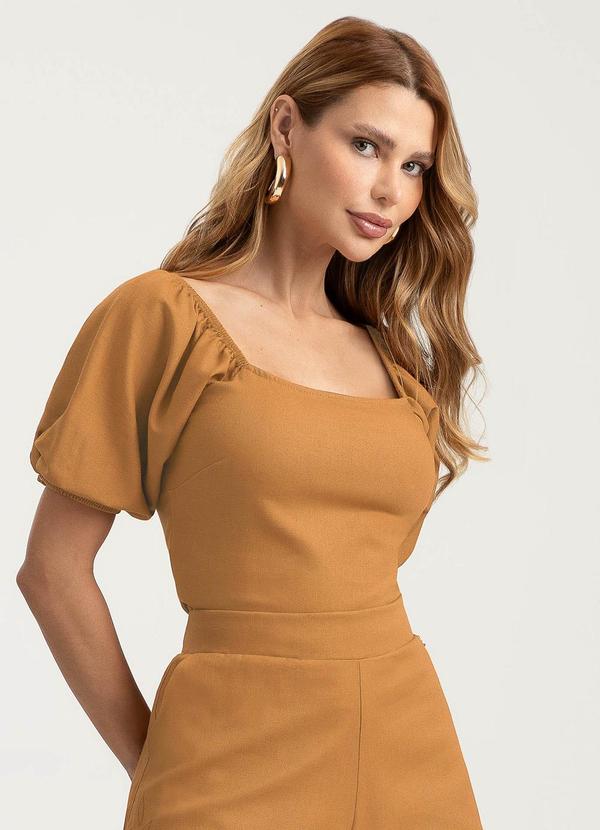 Blusa em Linho Caramelo