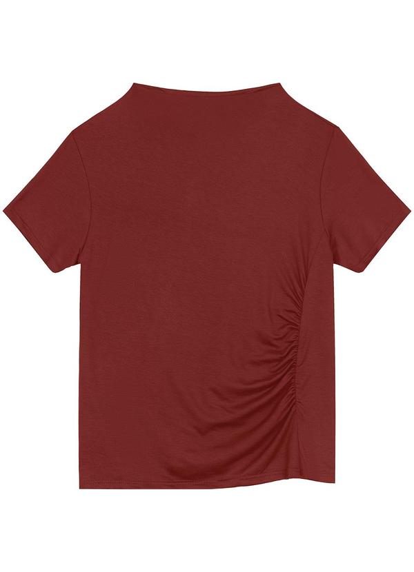 Vista 2 Blusa em Moletinho com Franzido Bordô Malwee Malwee