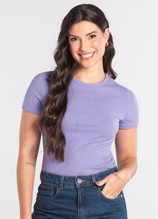 Blusa em Ribana Canelada Roxo
