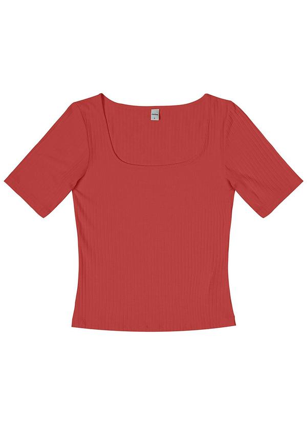Vista 2 Blusa em Ribana Canelada Marrom Rovitex Rovitex